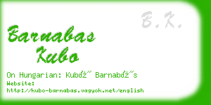 barnabas kubo business card